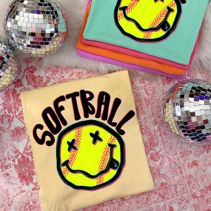 SOFTBALL smile clear film screen print