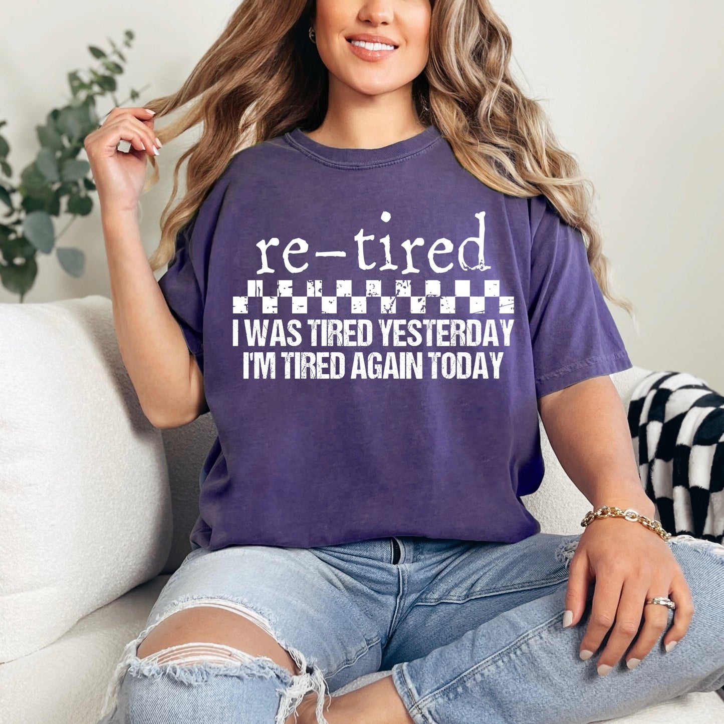 re-tired tired yesterday tired today screen print transfer•