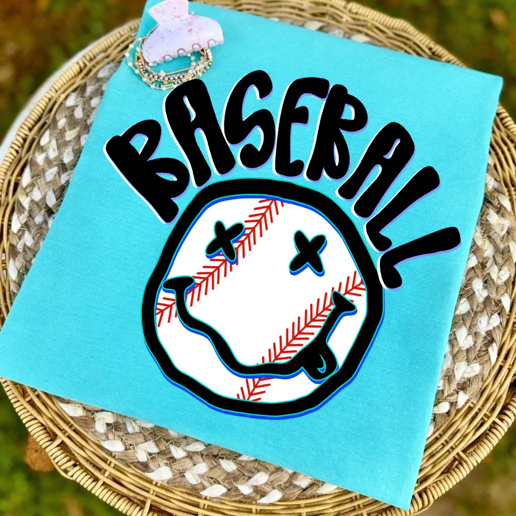 BASEBALL smile clear film screen print