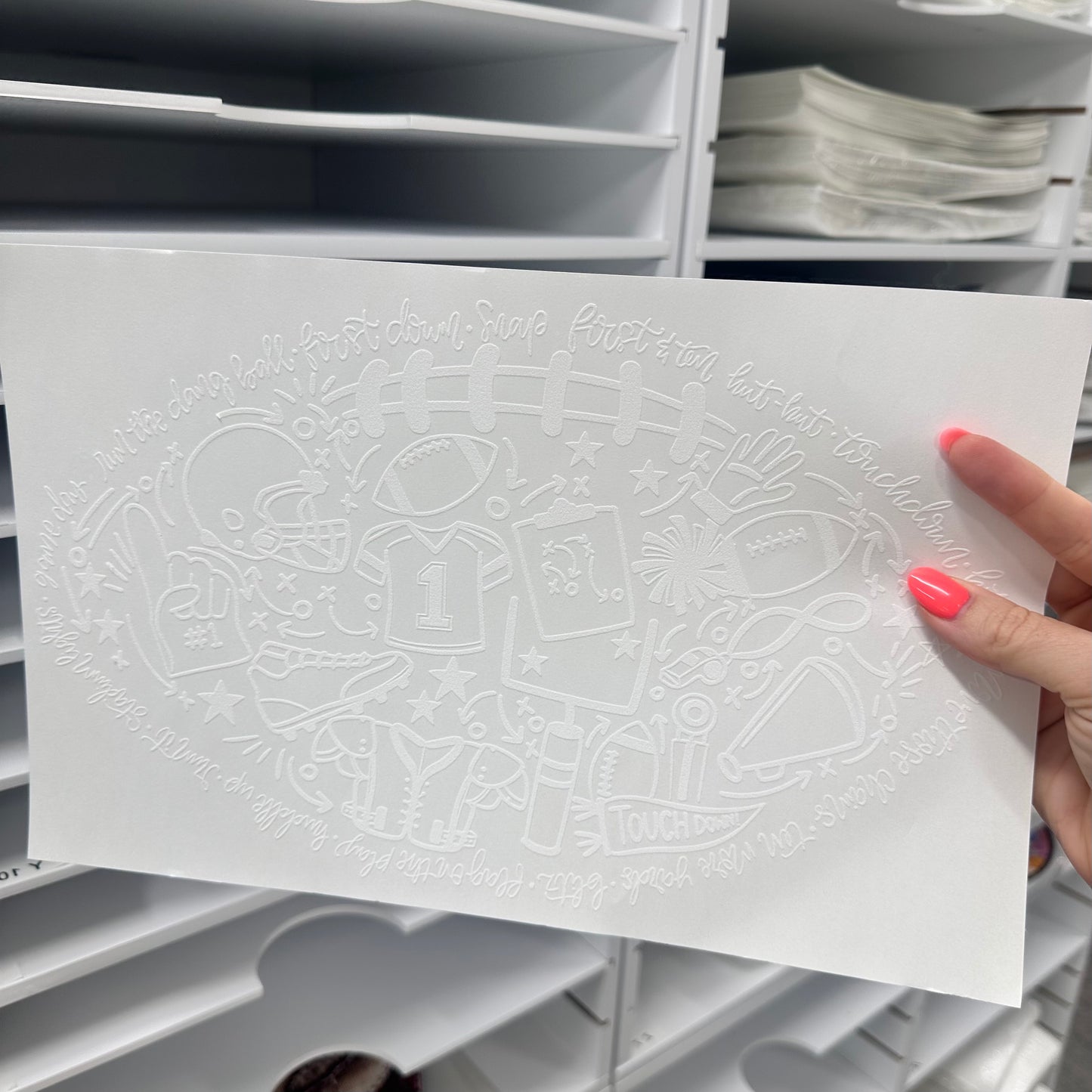 doodle football screen print transfer•