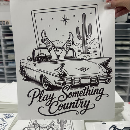 play something country screen print transfer•