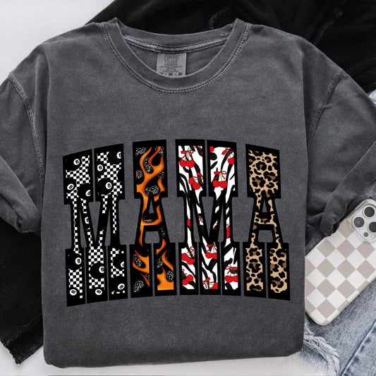 grunge mama clear film screen print