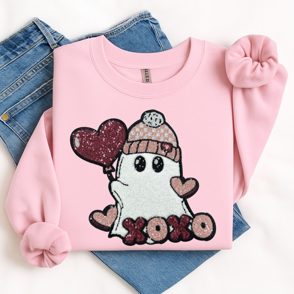 chenille Patch -  valentine ghost