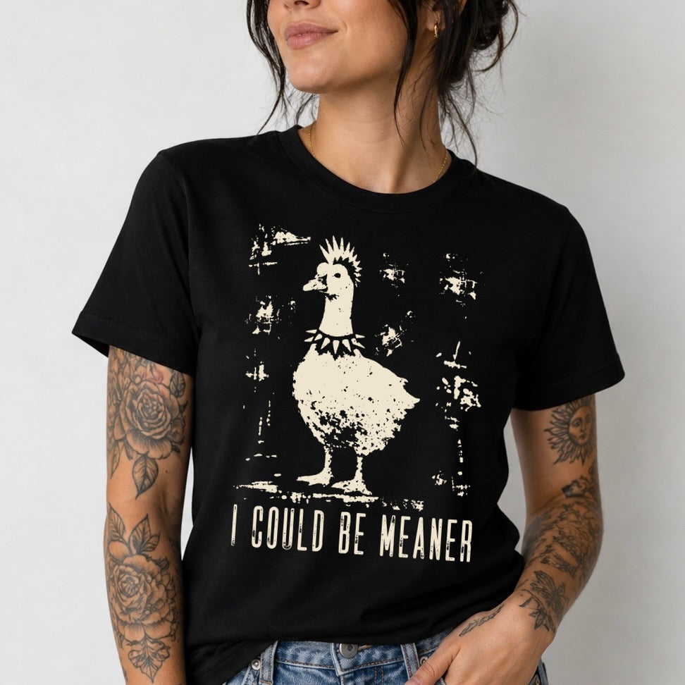 I could be meaner emo goose screen print transfer•