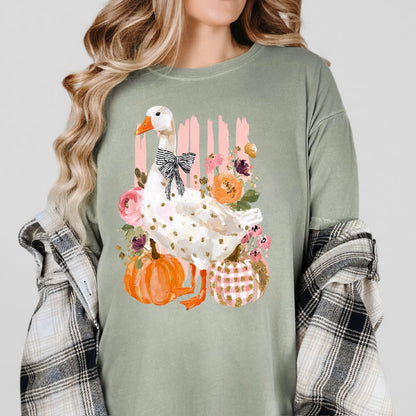 autumn goose clear film screen print