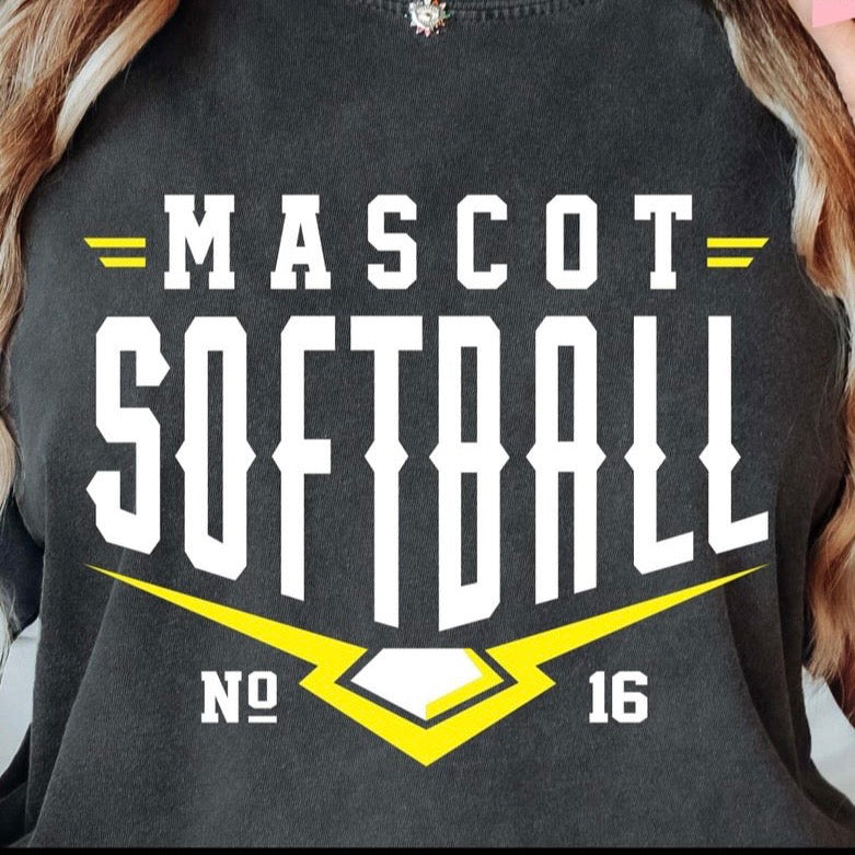semi-custom SOFTBALL mascot (design set up only)
