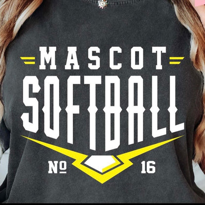 semi-custom SOFTBALL mascot (design set up only)