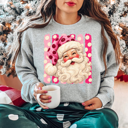 PRE-ORDER pink polka dot santa DTF 5-10 biz day tat