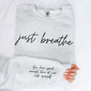 Just Breathe front & sleeve screen print transfer