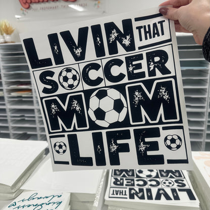 soccer mom life screen print transfer