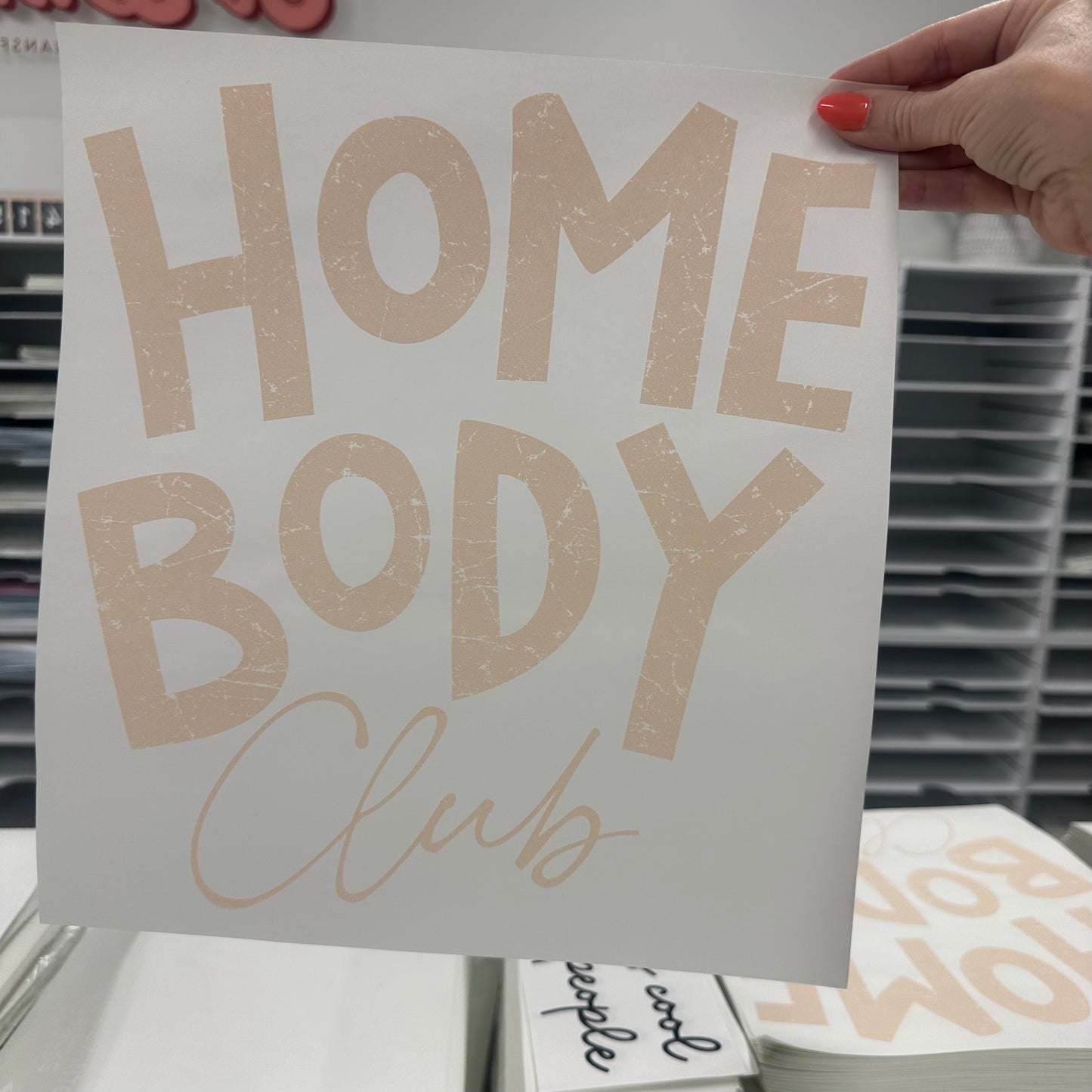 homebody club screen print transfer•