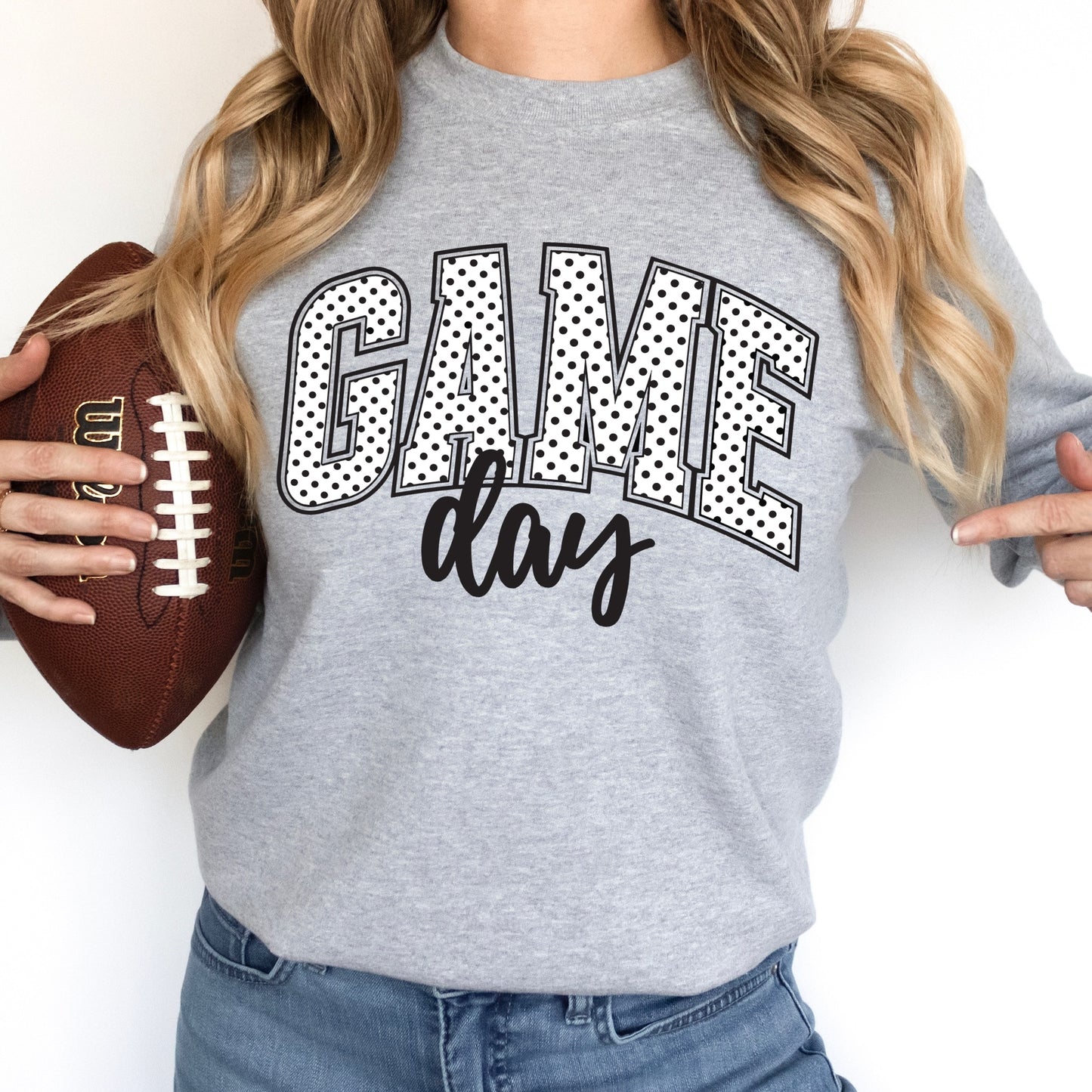 game day polka dot clear film screen print