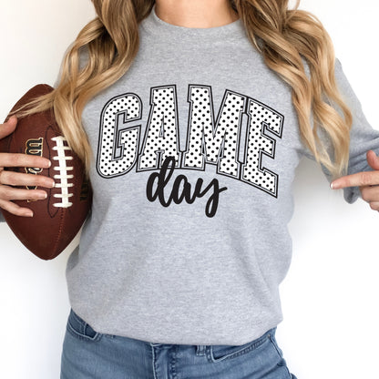 game day polka dot clear film screen print