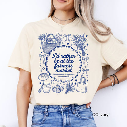 Id rather be at the farmers market screen print transfer•