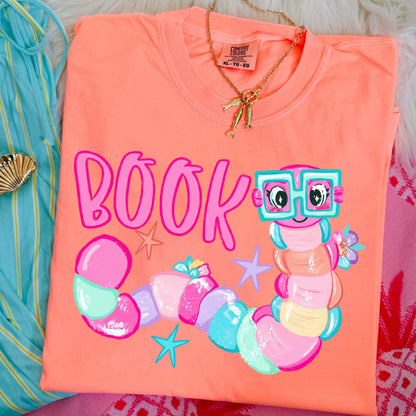 book worm clear film screen print