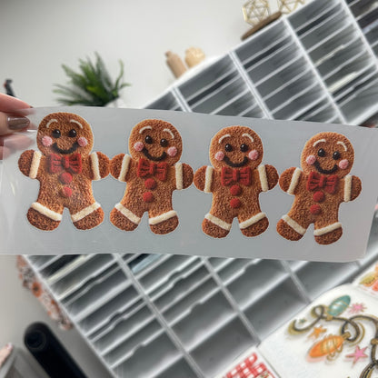 Gingerbread men clear film screen print