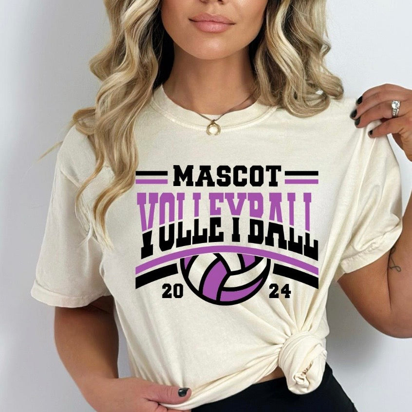 semi-custom VOLLEYBALL mascot (design set up only)