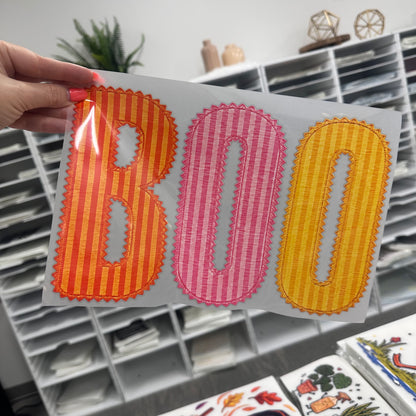 seersucker BOO clear film screen print