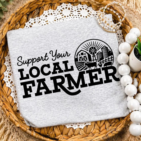 support your local farmer screen print transfer•