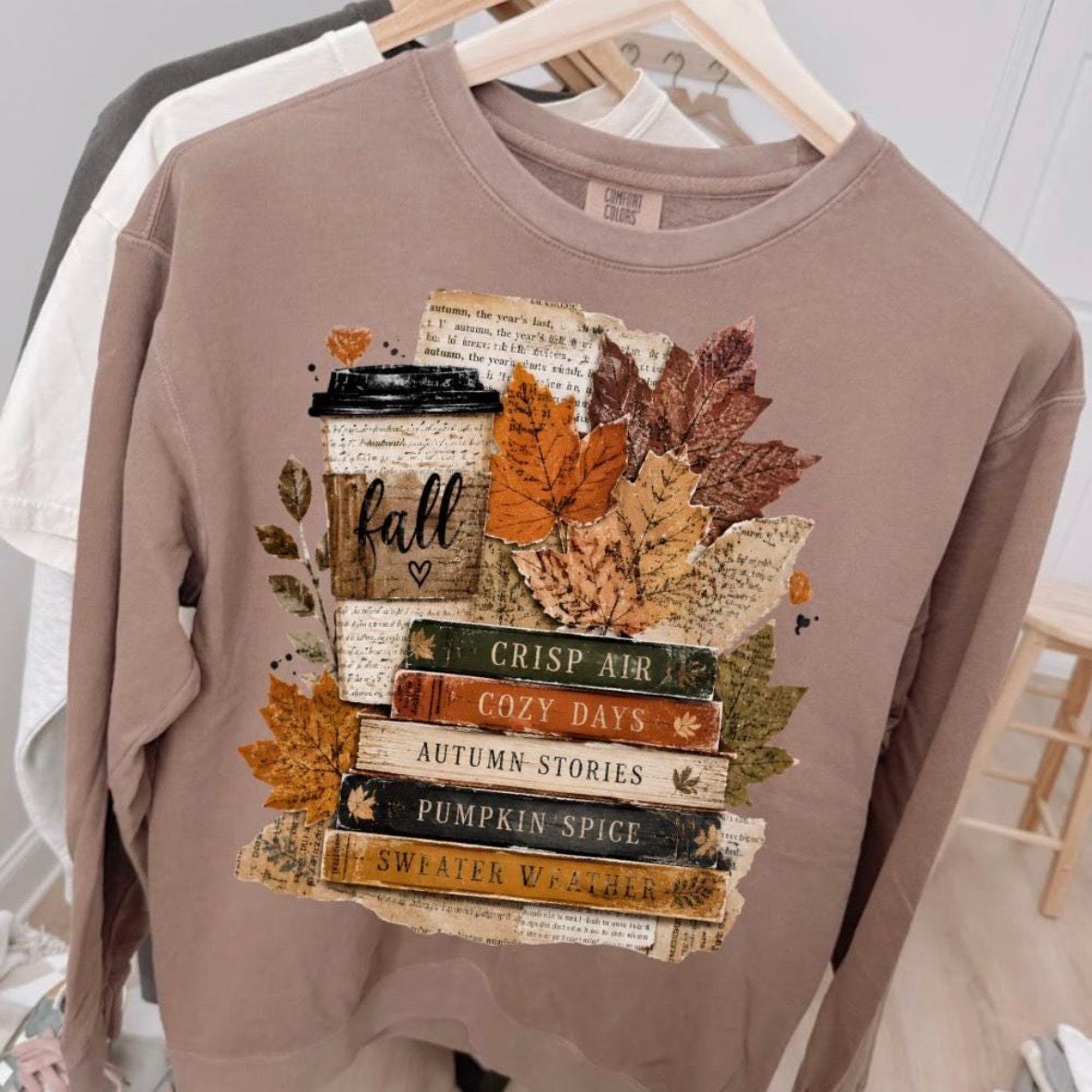 autumn books clear film screen print