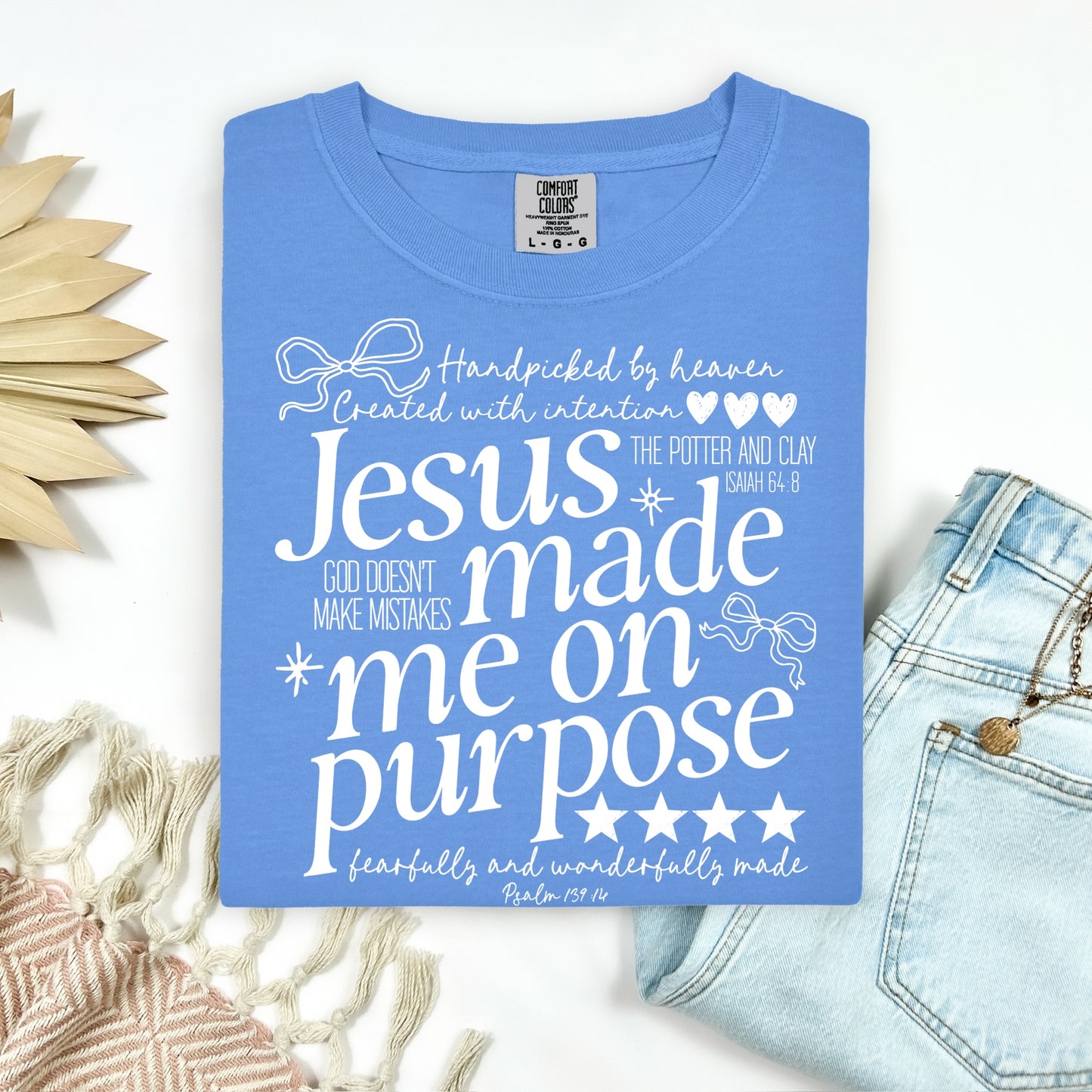Jesus made me on purpose screen print transfer