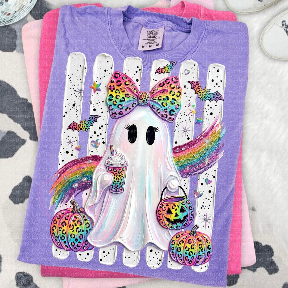 lisa frank ghost clear film screen print
