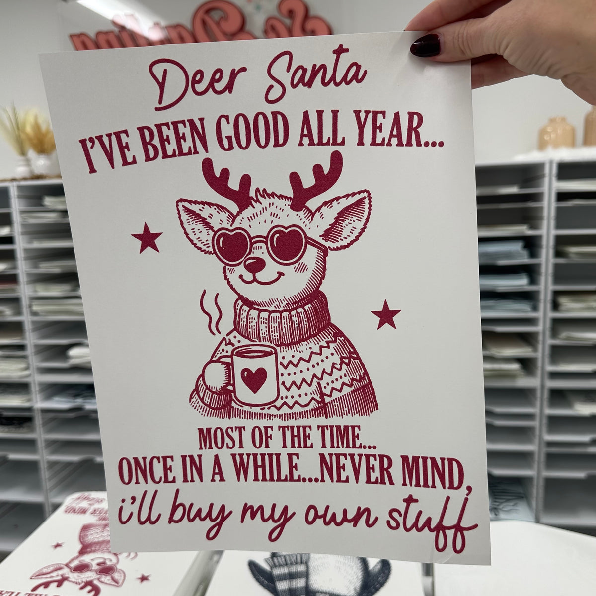 santa Ive been good..nevermind screen print transfer