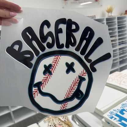 BASEBALL smile clear film screen print