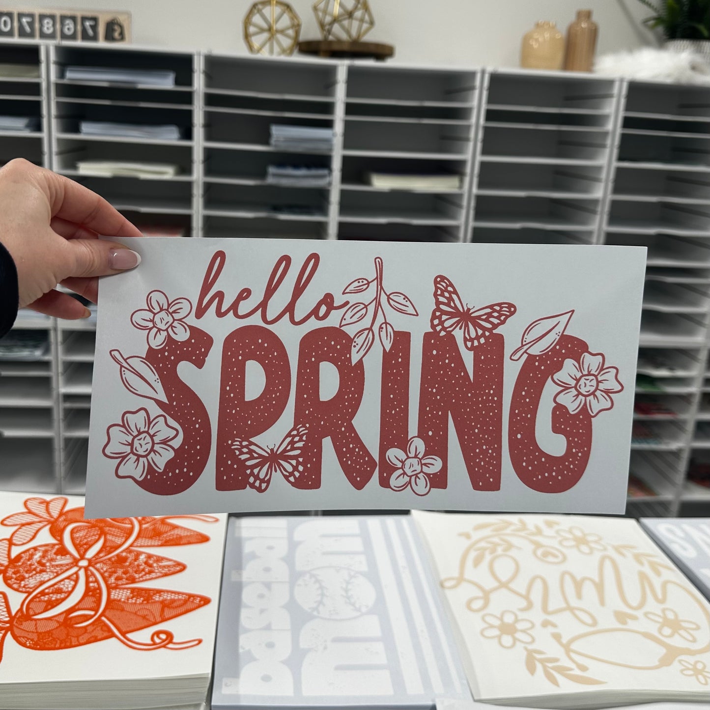 HELLO SPRING screen print transfer