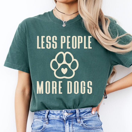 Less people more dogs screen print transfer