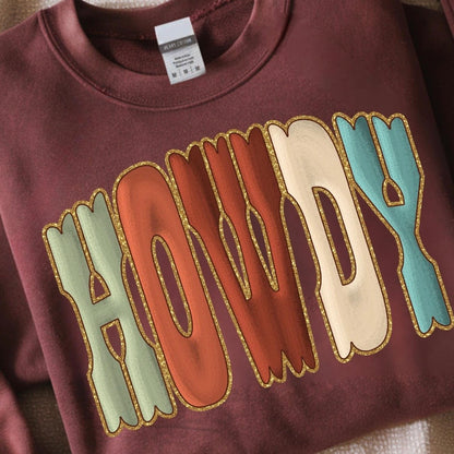 Howdy multi color clear film screen print