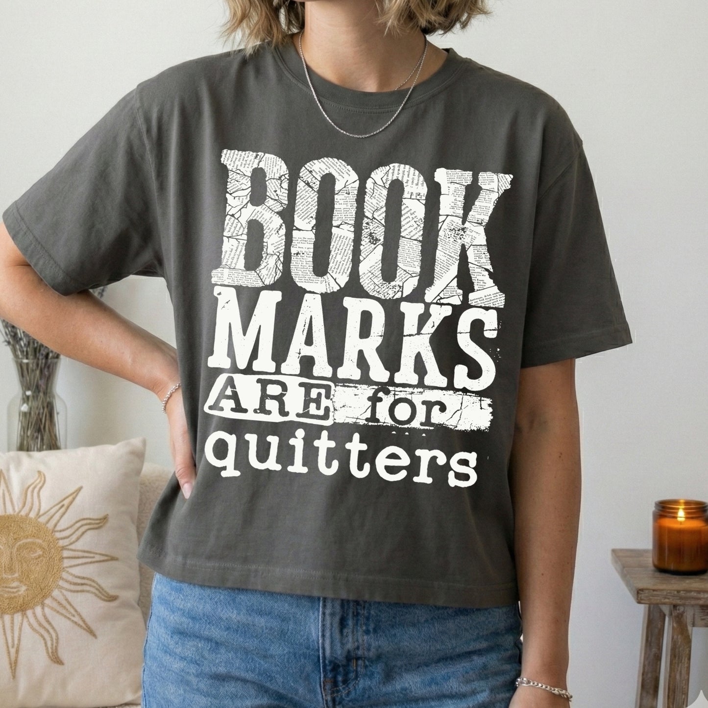 bookmarks are for quitters screen print transfer•