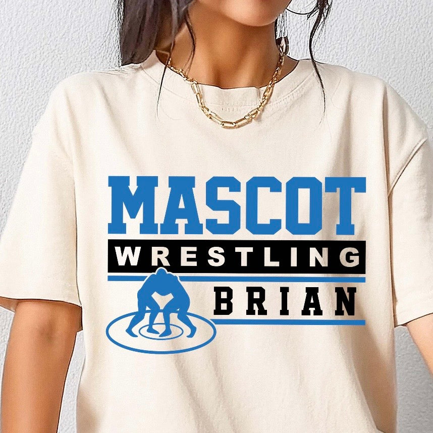 semi-custom WRESTLING mascot (design set up only)