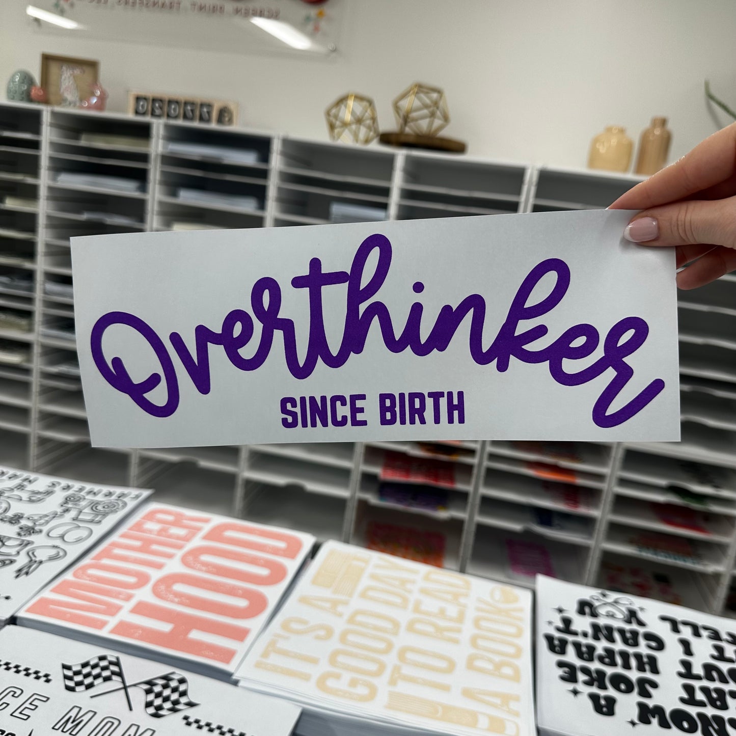 OVERTHINKER SINCE BIRTH SCREEN PRINT TRANSFER