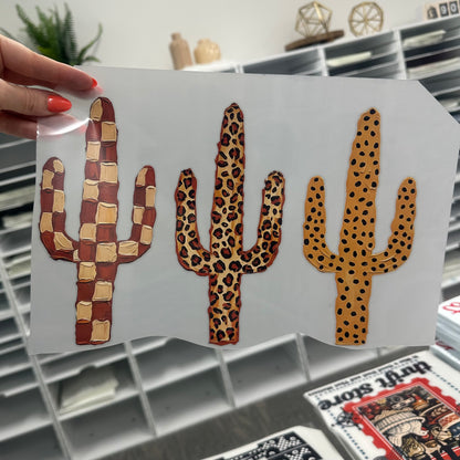 cactus trio clear film screen print