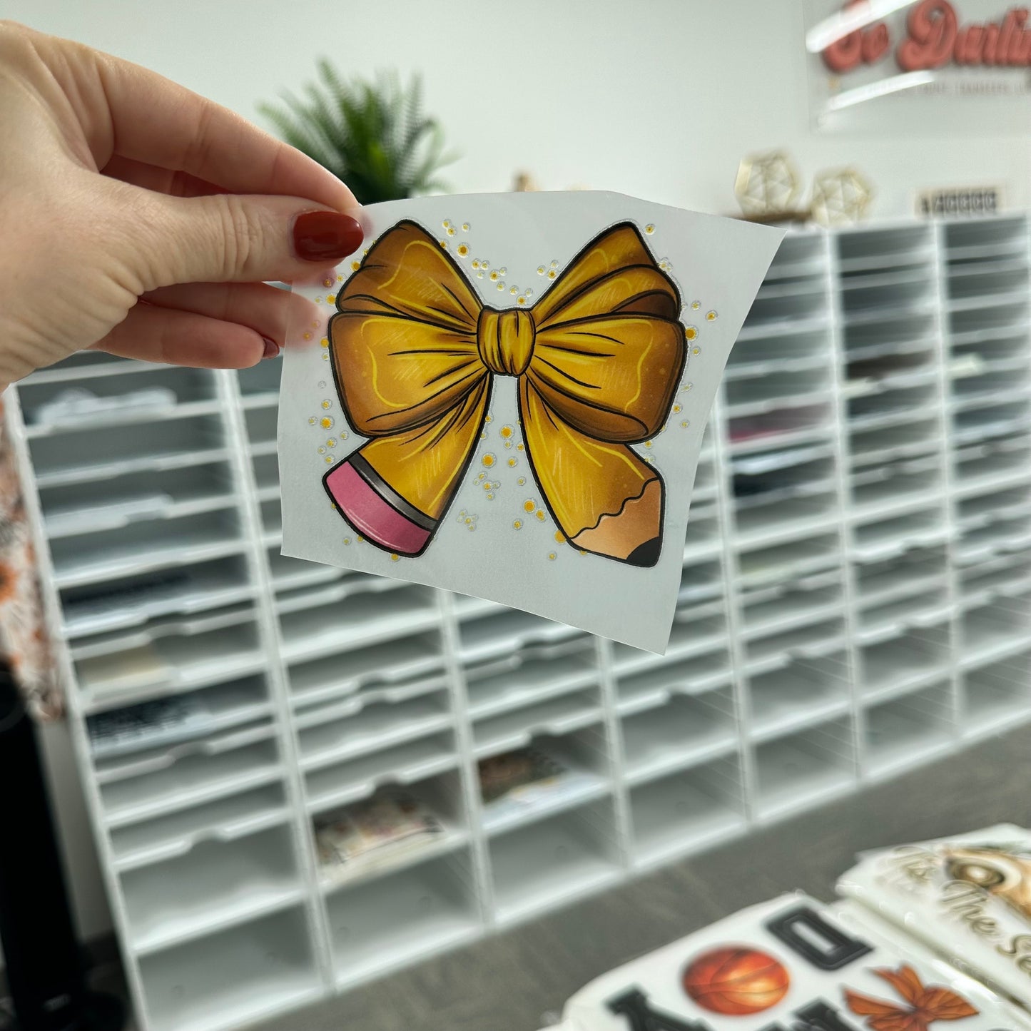 Pencil bow pocket print