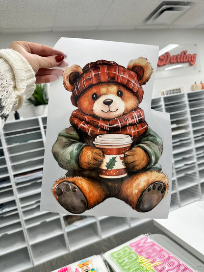 Christmas Bear clear film transfer