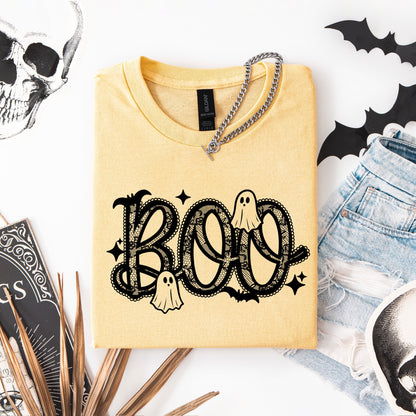 BOO lace screen print transfer•