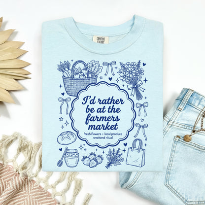 Id rather be at the farmers market screen print transfer•