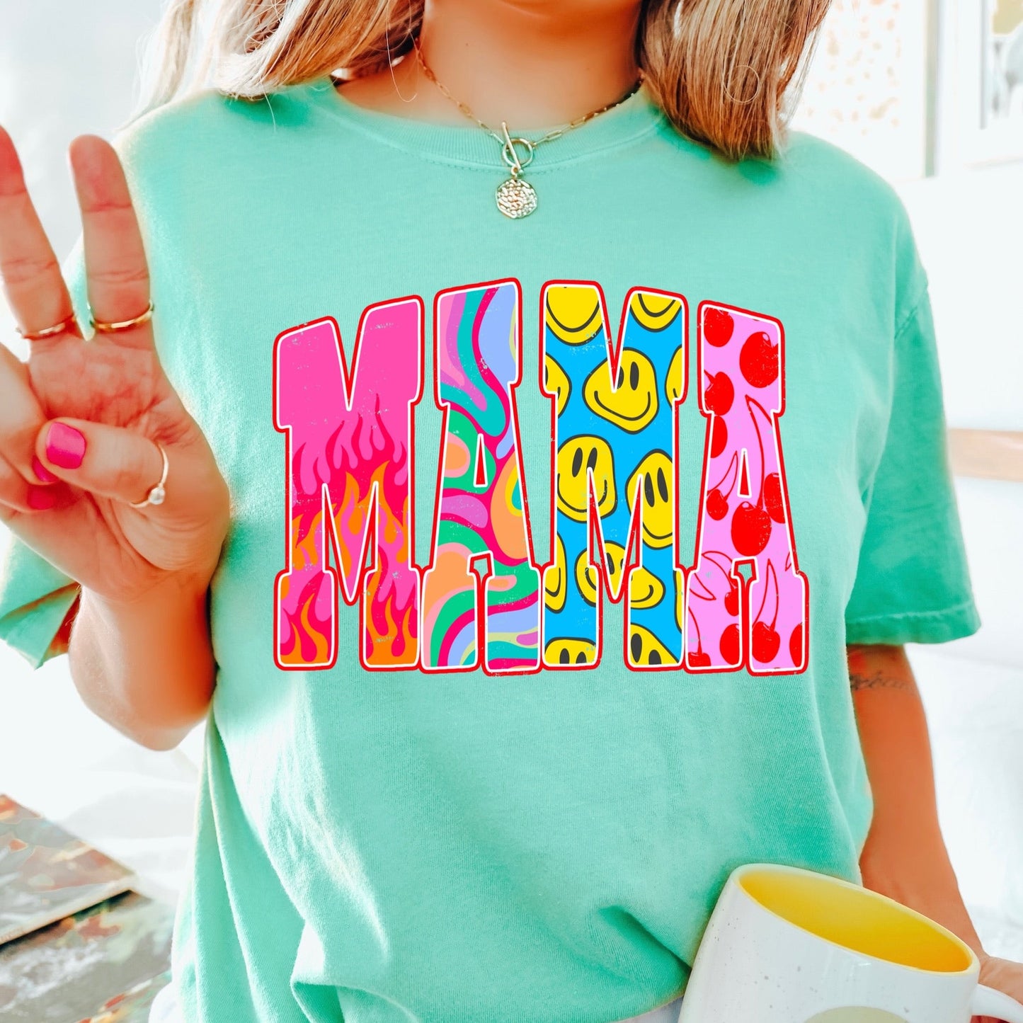 MAMA retro bright clear film screen print