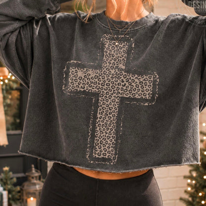 leopard cross screen print transfer