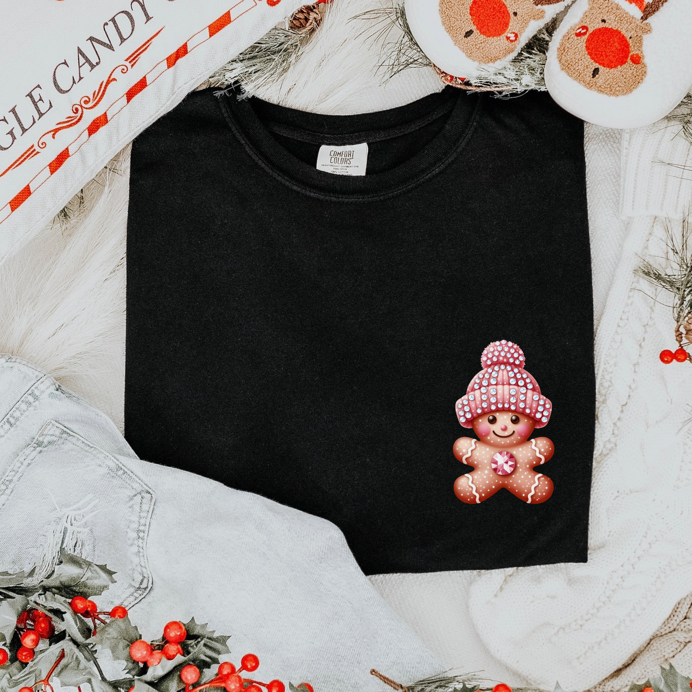 studded gingerbread girl pocket print