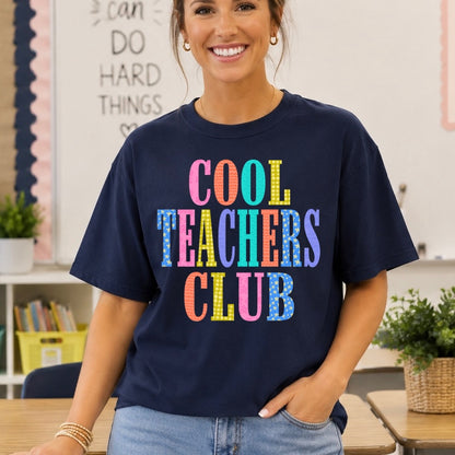 cool teachers club clear film screen print
