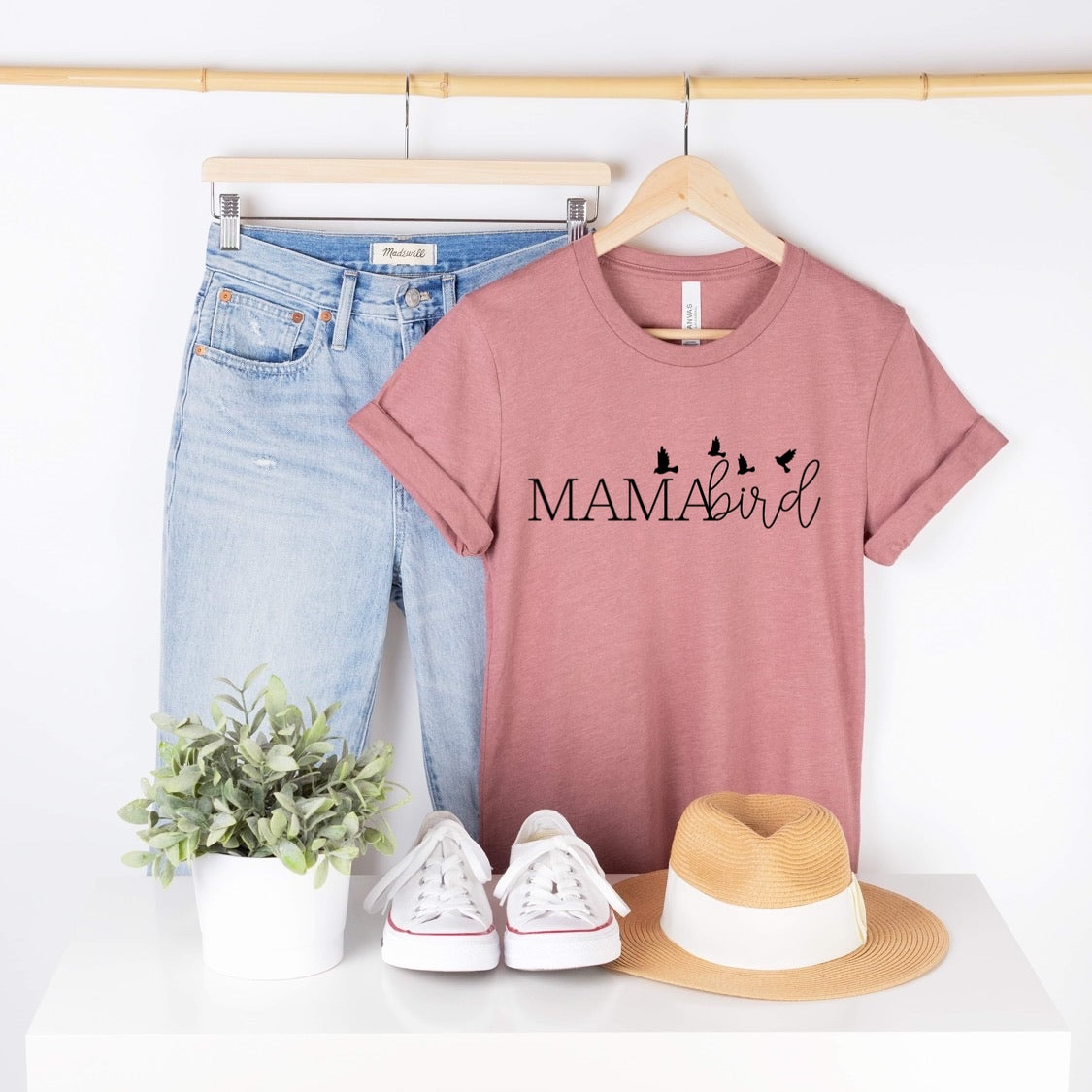 Mama bird screen print transfer•