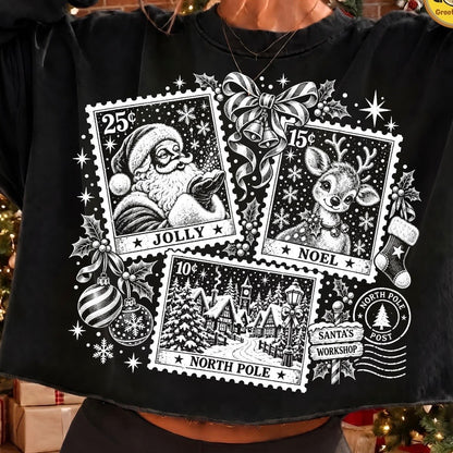 christmas stamps screen print transfer