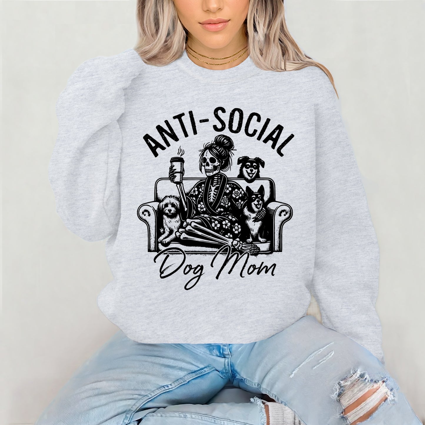 anti social dog mom screen print transfer