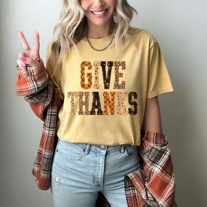 give thanks clear film screen print