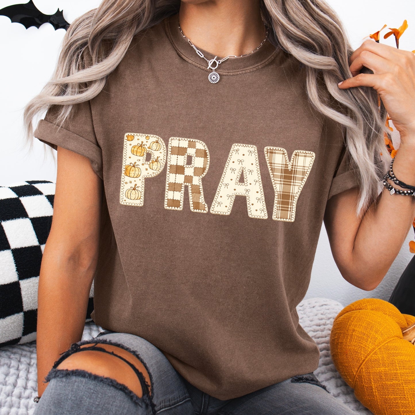 pray fall clear film screen print