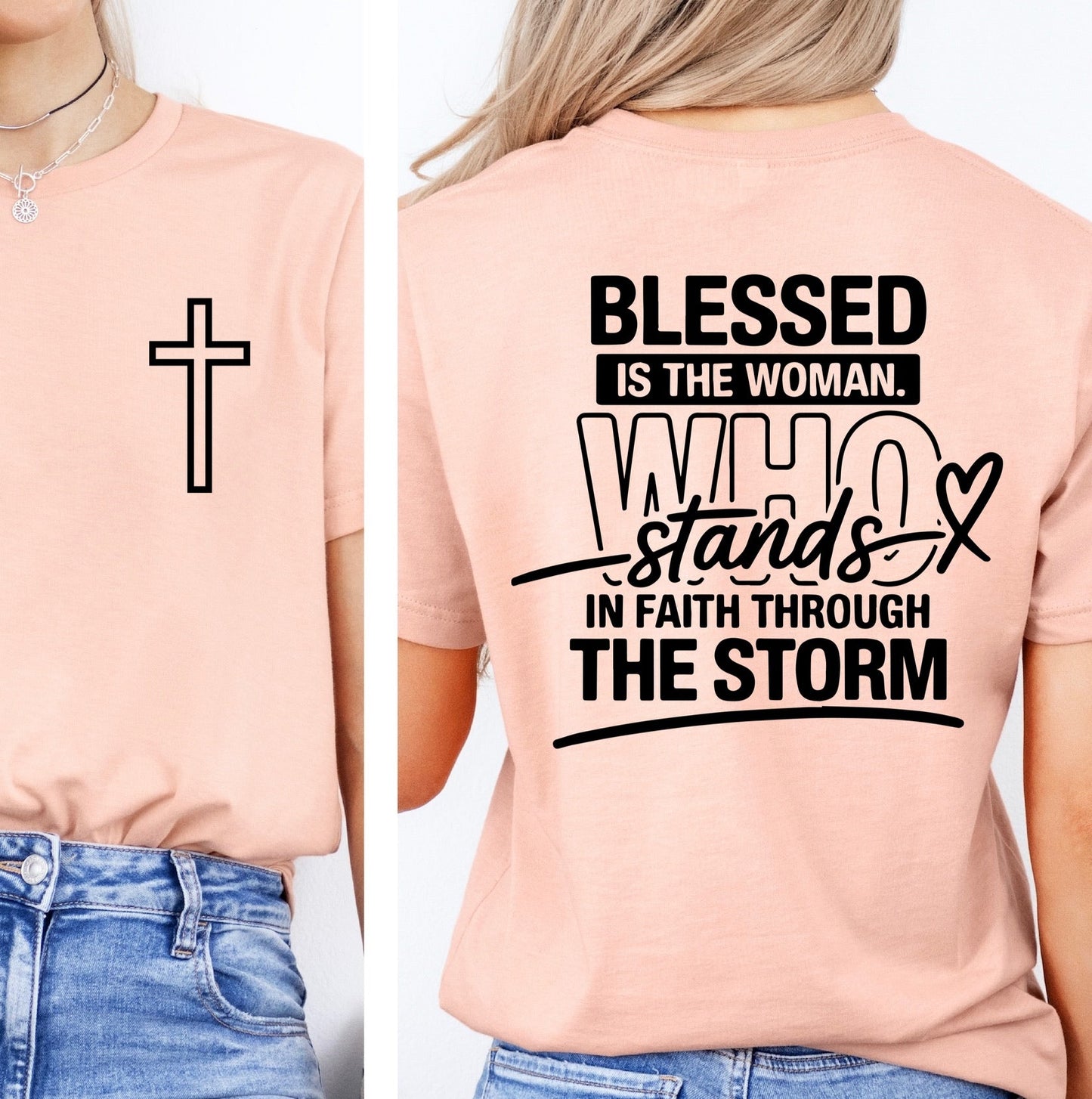 blessed is the woman screen print transfer