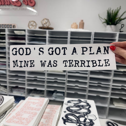 God's got a plan mine was terrible screen print transfer•